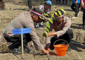 Memperingati HUT RI ke -78, Polres Dompu Gelar Penanaman Pohon di Desa Lanci