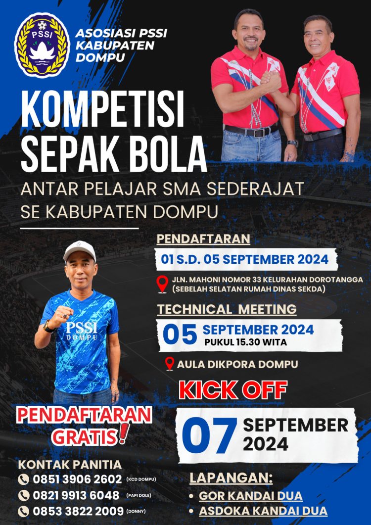 ASKAB PSSI Dompu Akhirnya Membuka Pendaftaran Liga Sepak Bola Antar Pelajar SMU/Sederajat