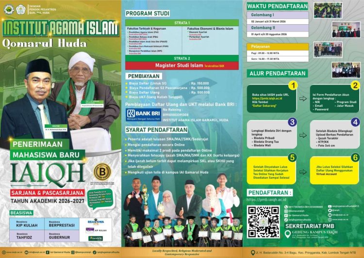 Buka Penerimaan Mahasiswa Baru, IAQH Sediakan Jalur Beasiswa 