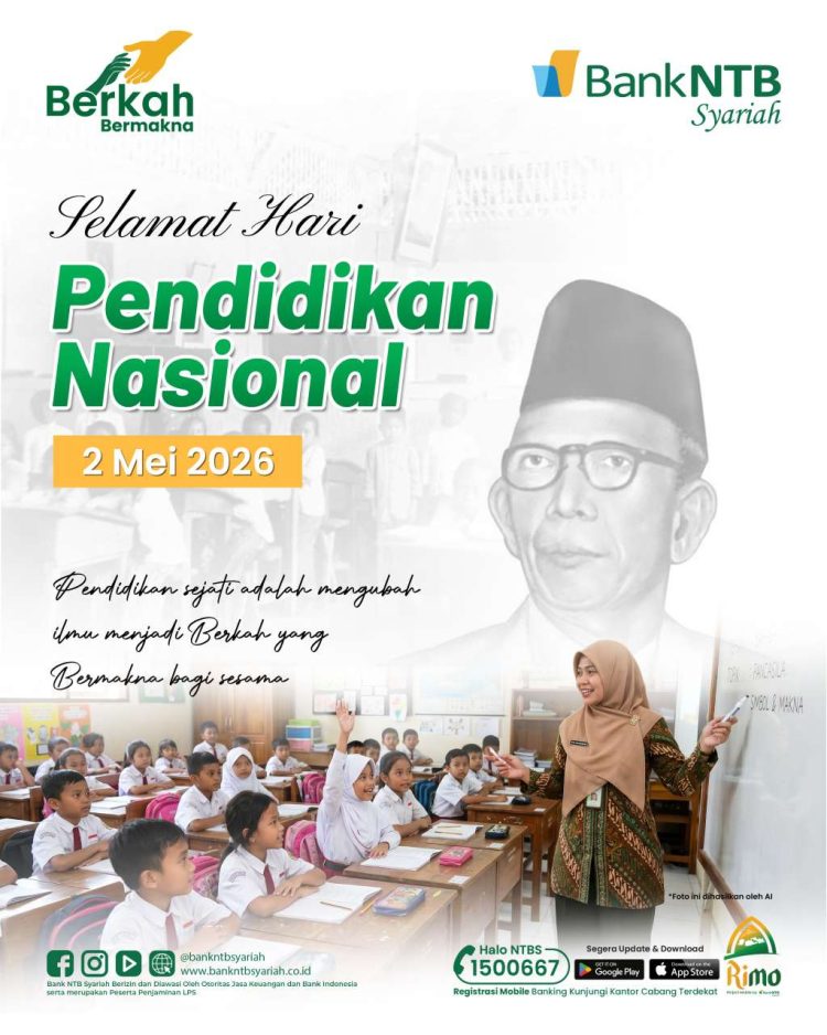 Bank Syariah NTB Mengucapkan Selamat HUT Pendidikan Nasional Tahun 2026