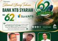 JMSI NTB Mengucapkan Selamat HUT Bank NTB Syariah Yang Ke 62